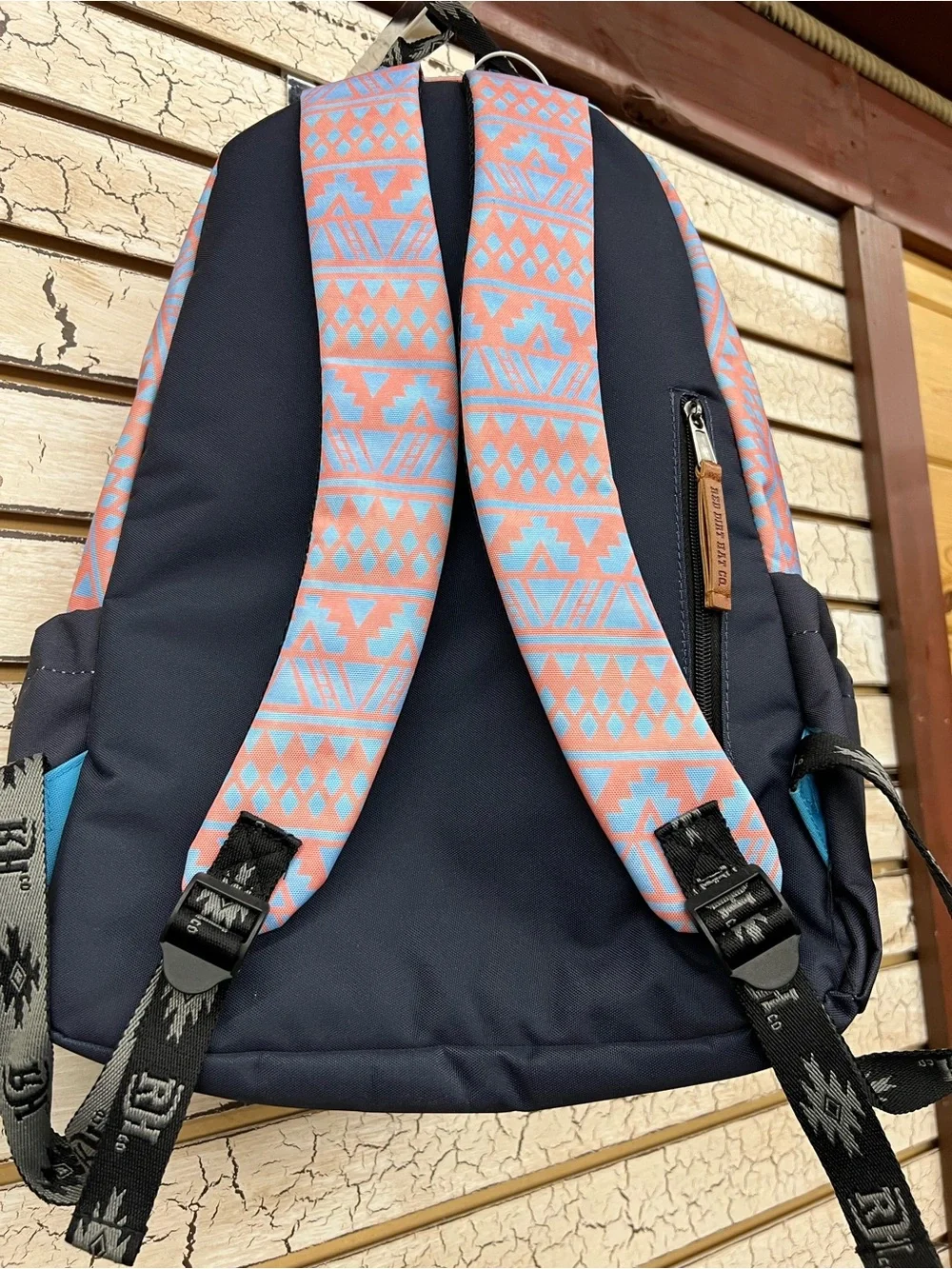 Men's Black & Turquoise Patterned Buffalo Backpack
